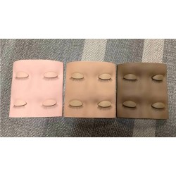 2 Pairs Silicone Removable Replacement Eyelids on simulated silicone face for Eyelash Extension Practice Training
