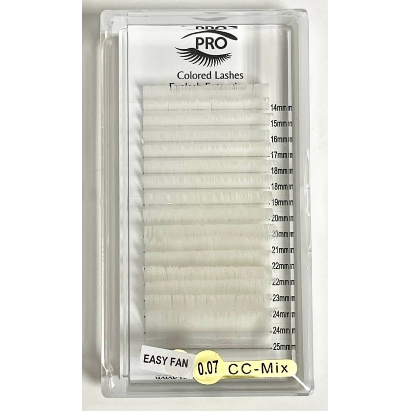 White Colored Easy Fan Blooming Volume Lashes (14mm-25mm) MIX