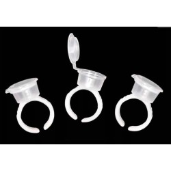 Eyelash Glue Tattoo Pigment Ring Cup Holder with Cover Cap (25 ct)