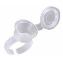 Eyelash Glue Tattoo Pigment Ring Cup Holder with Cover Cap (25 ct)