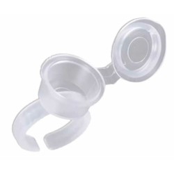 Eyelash Glue Tattoo Pigment Ring Cup Holder with Cover Cap (25 ct)